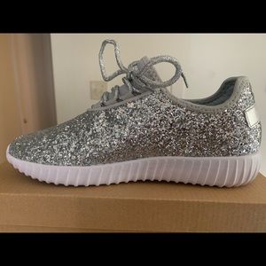 Silver glitter shoes